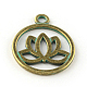 Rond et plat avec des pendentifs en alliage de zinc lotus X-PALLOY-R065-170-LF-1