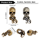 SUPERFINDINGS 2 Colors Skull Sword Lanyard Bead EDC Charm Bead Brass European Beads Large Hole Beads Paracord Cord Tool Bead 28.5x15x16.5mm for Keychain Bracelet Accessories KK-FH0004-59-5
