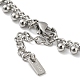 304 Stainless Steel Round Ball Charms Link Chain Bracelets BJEW-G686-05P-3