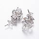 Long-Lasting Plated Brass Micro Pave Cubic Zirconia Cup Pearl Peg Bails Pin Pendants ZIRC-F069-53A-P-2