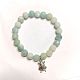 Olycraft Natural Amazonite Beaded Stretch Bracelet with Alloy Beetle Charm BJEW-OC0001-16-1