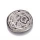 Rond et plat avec croient pendentifs en alliage de zinc de style tibétain X-PALLOY-AD63877-AS-FF-2
