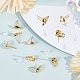 Beebeecraft 100Pcs/Box 18K Gold Plated Earring Findings Teardrop Posts Stud Earrings Components with Loop and 100Pcs Plastic Earring Backs for DIY Earring Jewelry Making STAS-BBC0001-22-4