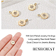 BENECREAT 10pcs Gold Brass Micro Pave Cubic Zirconia Charms 18K Gold Plated Flat Round Pendants (10.5x8x2mm) for Earrings Bracelet Necklace Jewelry Making KK-BC0006-30G-3