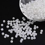 DIY Handwerk Perlen 6/0 Runde Runde Glasperlen, weiß, Größe: ca. 4mm Durchmesser, Bohrung: 1.5 mm, ca. 495 Stk. / 50 g