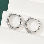 Серьги-кольца из латуни с прозрачным кубическим цирконием EJEW-Q016-19P