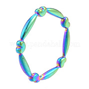 イオンプレーティング(ip) 女性用ステンレス指輪201個  虹色  usサイズ8（18.1mm） RJEW-N038-131M