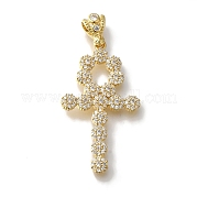 Подвеска из латуни с микропаве и поперечной стойкой KK-U019-17G-03