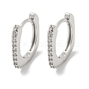 Латунные серьги-кольца из прозрачного кубического циркония EJEW-E295-28P