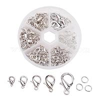 1 Feld Zink-Legierung Karabinerverschlüsse und Eisen Ringe springen Schmuck Zubehör PALLOY-X0004-B