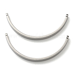 Colgantes de acero inoxidable 304 que no se deslustran, dije de tubo curvo, color acero inoxidable, 44x16.5x3.5mm, agujero: 2 mm