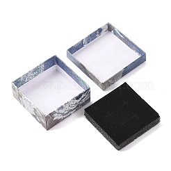 Boîtes à bijoux carrées en carton imprimées de peinture à l'huile florale&nbsp;CBOX-A010-01A-04
