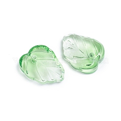 Breloques en verre transparent bicolore&nbsp;X-GLAA-H016-15I