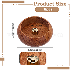 Porte-encens rond en bois&nbsp;AJEW-WH0696-817B