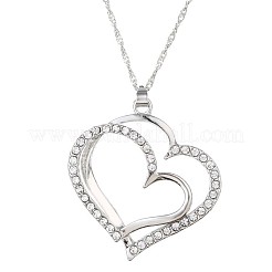 Set di collana e orecchini pendenti con ciondolo a forma di cuore in lega di cristallo e strass&nbsp;FS-WG58D1F-01