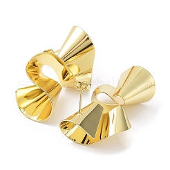 Aretes en espiral con torsión de latón chapado en estante para mujer&nbsp;EJEW-B027-25G