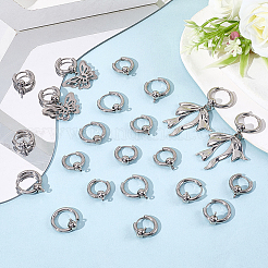 24 pièce de 2 styles de boucles d'oreilles créoles en acier inoxydable 304&nbsp;FIND-SC0017-16A