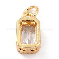 Encantos de circonita cúbica con incrustaciones de latón chapado en oro real de 18k&nbsp;ZIRC-L100-075G-03