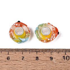 Europäische Glasperlen (3D-Lampenarbeit & Messingkern)&nbsp;LAMP-Q042-01D