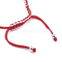 Bracelets de perles tressées en fil de nylon bicolore&nbsp;BJEW-JB11214-01