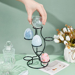Présentoirs pour œufs de Pâques en fer à 7 fente&nbsp;ODIS-WH0058-21B-EB