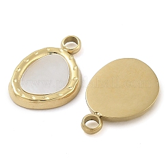 Ionenbeschichtung (IP) 304 Edelstahl pflastern natürliche weiße Muschelnuggets Charms&nbsp;STAS-B075-29G