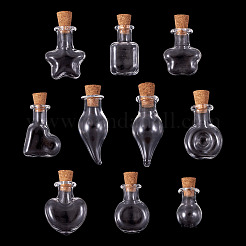 10 Stück 10 Stile Mini-Glasflaschen mit hohem Borosilikatgehalt&nbsp;BOTT-TA0001-01