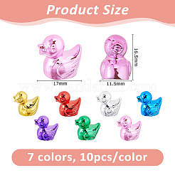 70 espositore decorativo in resina placcata a 7 colori a forma di anatra&nbsp;AJEW-DC0004-05