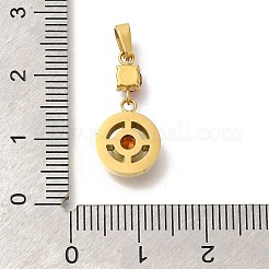 Pendentifs en acier inoxydable 304 avec micro-pavé de zircone cubique et placage ionique (IP)&nbsp;STAS-H228-03G-03