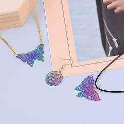 48 pendentif en filigrane en acier inoxydable de style 201&nbsp;STAS-FW0001-13