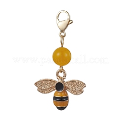 Décorations de pendentif en émail en alliage d'abeille&nbsp;HJEW-JM01600-01