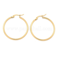 Boucles d'oreilles créoles en acier inoxydable 304 avec placage ionique (IP)&nbsp;EJEW-N0016-11G-E