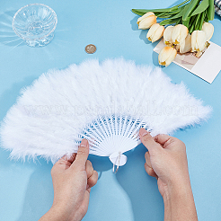 Décoration d'affichage d'éventail en plastique et en plumes&nbsp;AJEW-CY0002-58