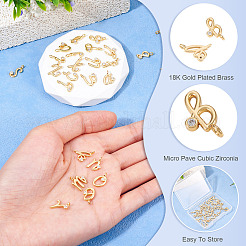 26 pièce 26 styles de breloques en laiton micro pavées en zircone cubique&nbsp;KK-TA0002-92