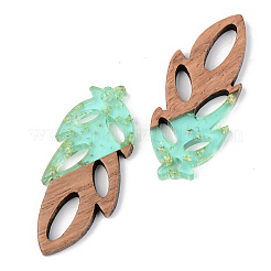 Pendentifs en résine transparente et bois de noyer&nbsp;RESI-S389-062A-B02