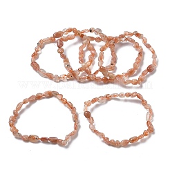 Bracelets extensibles en perles de pierre de soleil naturelle pour femmes&nbsp;BJEW-Z158-02C-02