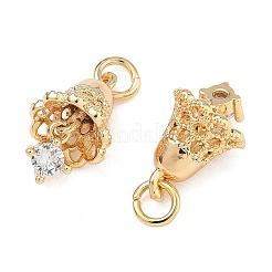 Pendenti in zirconi cubici trasparenti in micro pavè di ottone&nbsp;KK-T080-29G