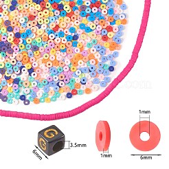 Flache runde handgemachte Fimo Perlen&nbsp;CLAY-SZ0001-70