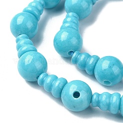 Natürliche weiße Jade 3-Loch-Guru Perle Stränge&nbsp;G-K149-45