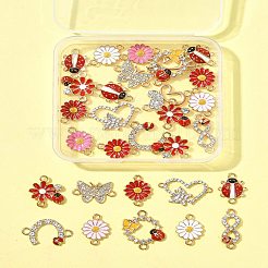 30 Stück 12 Stile Zinklegierung Emaille-Anschluss-Charms&nbsp;FIND-FS0004-42