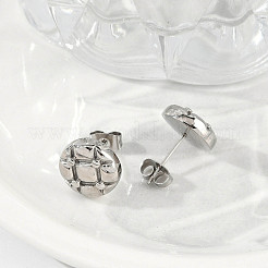 Orecchini a bottone in acciaio inossidabile 304 per donna&nbsp;EJEW-F351-03P