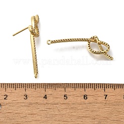 Boucles d'oreilles à tige en laiton plaqué or avec micro pavé de zircones cubiques&nbsp;EJEW-H143-01G