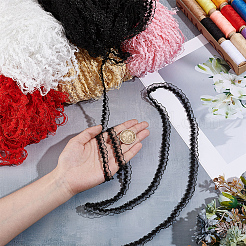 5 Stück 5 Farben Polyester plissiertes elastisches Spitzenband&nbsp;DIY-NB0014-08