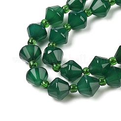 Natürliche grüne Onyx Achat Perlen Stränge&nbsp;G-NH0001-F01-01A