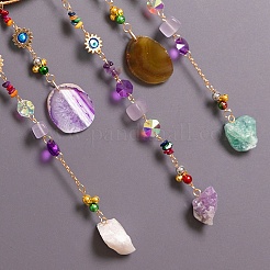 7 Chakra-Sonnenfänger aus natürlichen und synthetischen Steinsplittern&nbsp;HJEW-F027-17