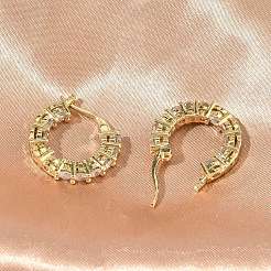 Messing Micro Pave klare Zirkonia Creolen&nbsp;EJEW-C181-02G
