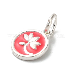 925 Sterling Silber karmesinroter Emaille-Anhänger&nbsp;STER-C014-01D-S