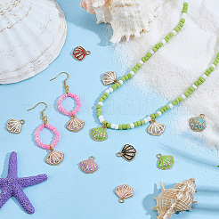 70 pièces 7 couleurs pendentifs en émail en alliage de zinc&nbsp;ENAM-PH0003-23