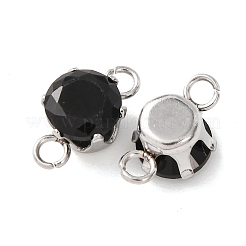Breloques connecteurs en acier inoxydable 304 micro pavé de zircones cubiques&nbsp;STAS-H240-50P-11
