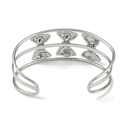 Bracelets manchettes ouverts en acier inoxydable 304 anti-ternissement avec nœud creux large&nbsp;BJEW-Q348-04P-02